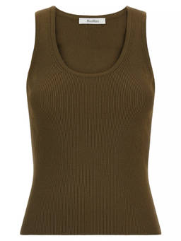 Max Mara - Green Knitted Scoop Neck Top