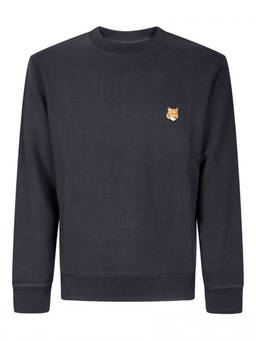 Maison Kitsune - Black Crewneck Logo Sweatshirt