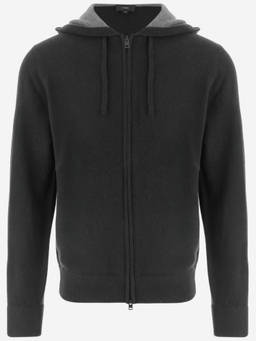 Vince - Black Wool Zip-Up Hoodie (2XL)