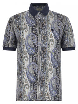 Etro - Blue Paisley Print Polo T-Shirt (S)