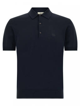 Etro - Navy Blue Embroidered Logo Polo T-Shirt (S)