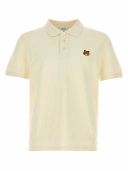 Maison Kitsune - Beige Embroidered Logo Polo T-Shirt