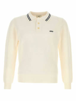 Autry - Ivory Embroidered Long-Sleeve Polo T-Shirt