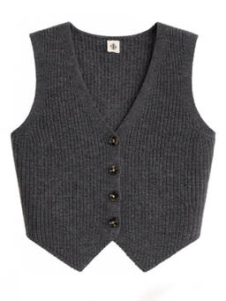 The Garment - Grey Knitted V Neck Top