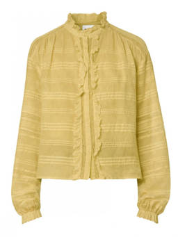 Marant Etoile - Brown Stripes Mandarin Collar Top