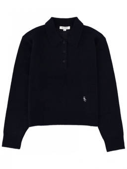 Sporty & Rich - Dark Blue Logo Polo T-Shirt
