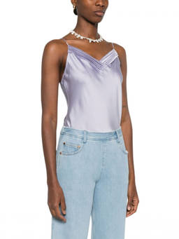 Forte Forte - Purple Silk Bodysuit (M)