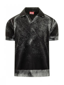Diesel - Black Shirt Collar Polo T-Shirt (M)