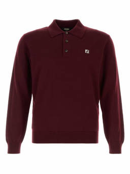 Fendi - Maroon Full Sleeves Polo T-Shirt