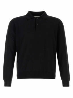 The Row - Black Full Sleeves Polo T-Shirt (L)