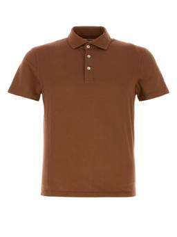 Fedeli - Brown Shirt Collar Polo T-Shirt