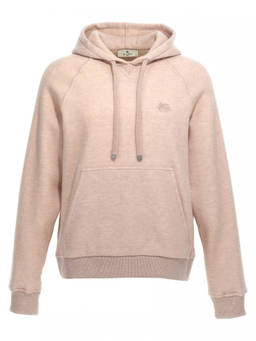 Etro - Beige Logo Embroidery Wool Hoodie