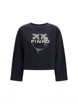 Pinko - Black Graphic Crew Neck Sweatshirt