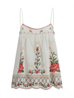 FARM Rio - Multicolour Embroidered Scoop Neck Top