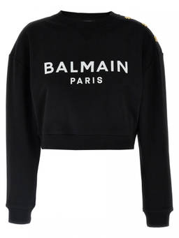 BALMAIN - Black Logo Sweatshirt (L)