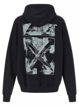 OFF-WHITE - Black Paint Arrow Skate Hoodie