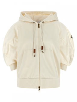 Moncler - White Ribbed Knit Hoodie