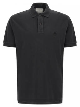 Isabel Marant - Black Embroidered Logo Polo T-Shirt
