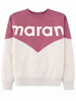 Marant Etoile - Pink Colour Block Crew Neck Sweatshirt