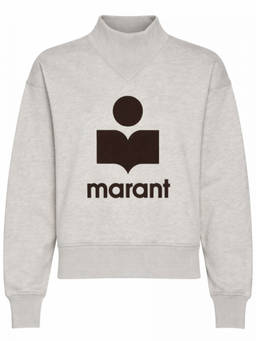 Marant Etoile - Beige Logo Mock Collar Sweatshirt