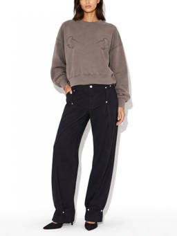 Jean Paul Gaultier - Grey Embroidered Round Neck Sweatshirt