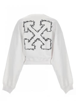OFF-WHITE - White Logo Crew Neck Sweatshirt