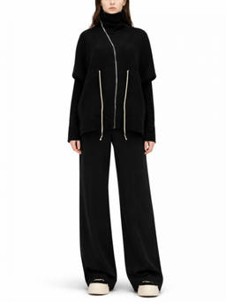 Rick Owens - Black Solid Mock Collar Sweatshirt