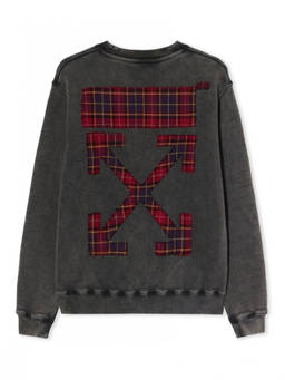 OFF-WHITE - Grey Logo Crew Neck Sweatshirt (XS)