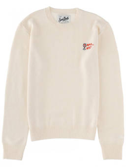 MC2 Saint Barth - White Embroidered Crew Neck Sweatshirt (L)