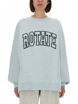 Rotate Birger Christensen - Light Blue Logo Crew Neck Sweatshirt (M)
