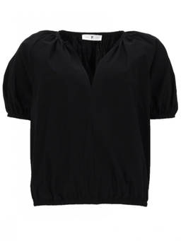 Pt Torino - Black Solid V Neck Top