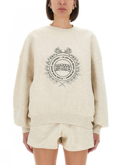 Rotate Birger Christensen - Grey Graphic Crew Neck Sweatshirt (L)