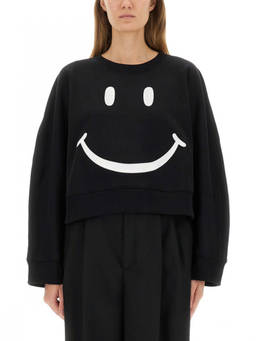 Moschino - Black Graphic Crew Neck Sweatshirt (S)