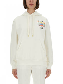 Casablanca - White Graphic Hood Sweatshirt