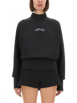 Jean Paul Gaultier - Black Logo Mock Collar Sweatshirt
