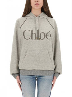 Chloe - Grey Logo Hood Sweatshirt