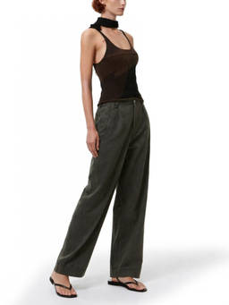 Our Legacy - Brown Abstract Scoop Neck Top