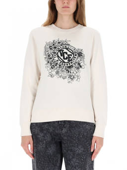 Golden Goose - White Embroidered Crew Neck Sweatshirt (XS)