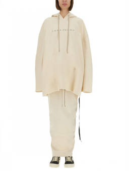 Rick Owens - White Graphic Hood Sweatshirt