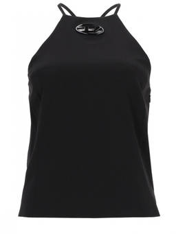 Diesel - Black Solid Halter Neck Top