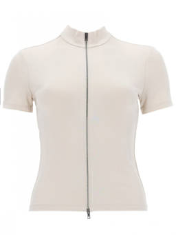 Alexander Wang - White Solid Mock Collar Top