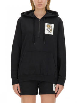 Moschino - Black Graphic Hood Sweatshirt