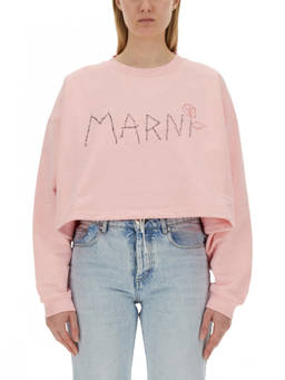 Marni - Pink Logo Crew Neck Sweatshirt (S)