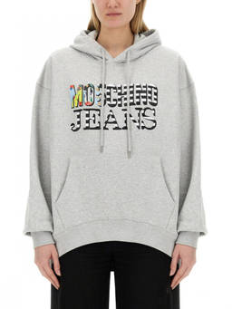 Moschino - Grey Logo Hood Sweatshirt