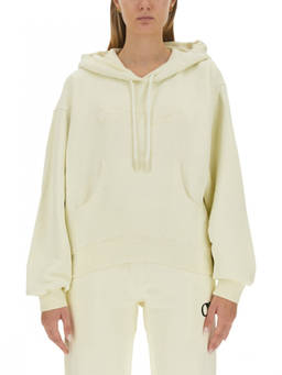 OFF-WHITE - Beige Logo Hood Sweatshirt (S)