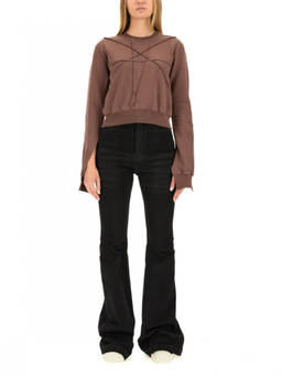 Rick Owens - Brown Textured Crew Neck Sweatshirt (S)