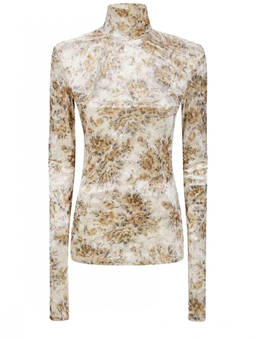 Ganni - Multicolour Floral Turtle Neck Top
