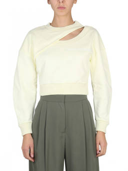 Alexander McQueen - Beige Solid Crew Neck Sweatshirt