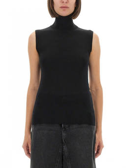 Sportmax - Black Solid Turtle Neck Top (XL)