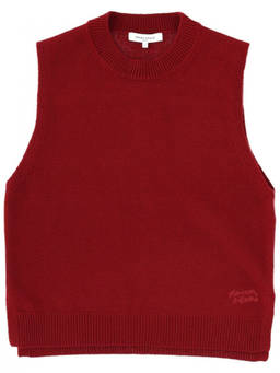 Maison Kitsune - Brown Solid Crew Neck Top (L)